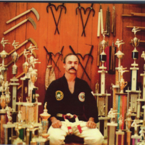 hoffman_9_Sensei Coffman with some of his many trophies